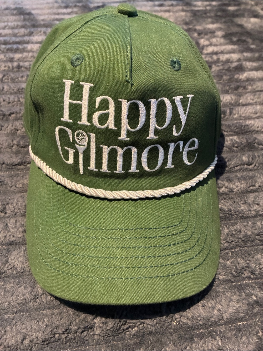 Happy Gilmore Green Baseball Cap with Rope Accent